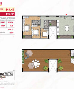 layout kiểu nhà TOPHOUSE The Aurora Phú Mỹ Hưng