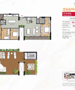 layout kiểu nhà TOPHOUSE The Aurora Phú Mỹ Hưng