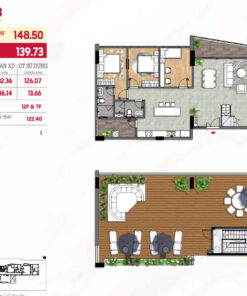 layout kiểu nhà TOPHOUSE The Aurora Phú Mỹ Hưng